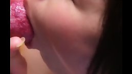 Asian girl blowjob for neighbor dog